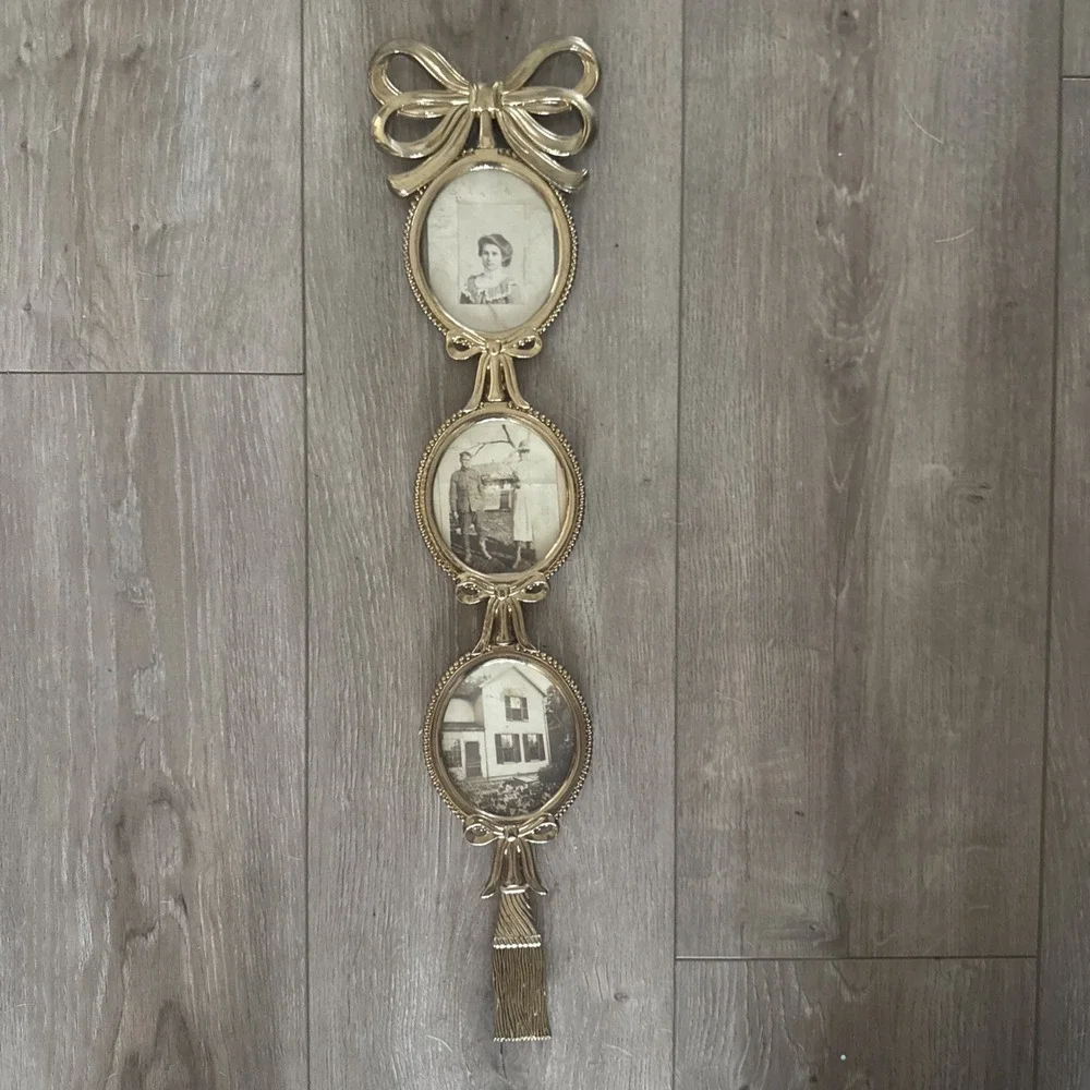 Vintage Bombay Company 3-Tiered Gold Toned Hanging Picture Frames 2